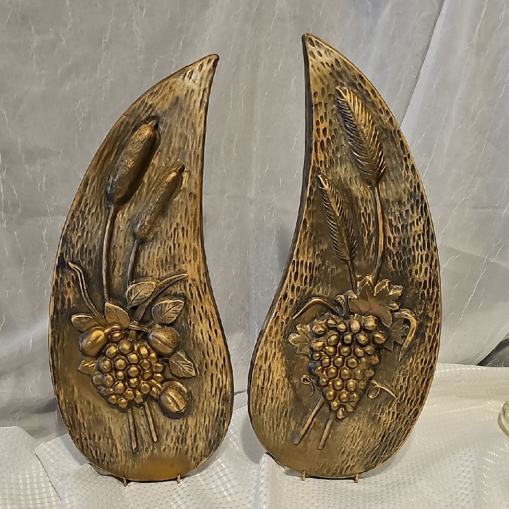 Vintage Plaster Distressed Wall Sculptures